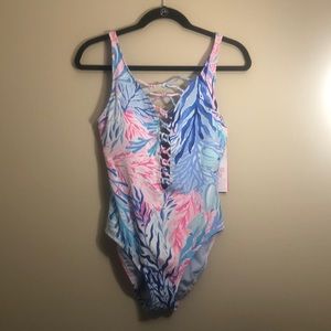 NWT Lilly Pulitzer Isle Lattice Kaleidoscope Coral